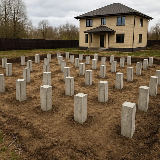 ЖБ сваи 200×200 под коттедж 9×11