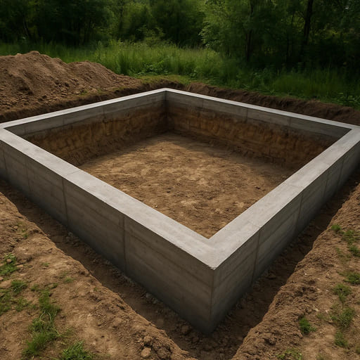 Лента под дом с подвалом 8×12