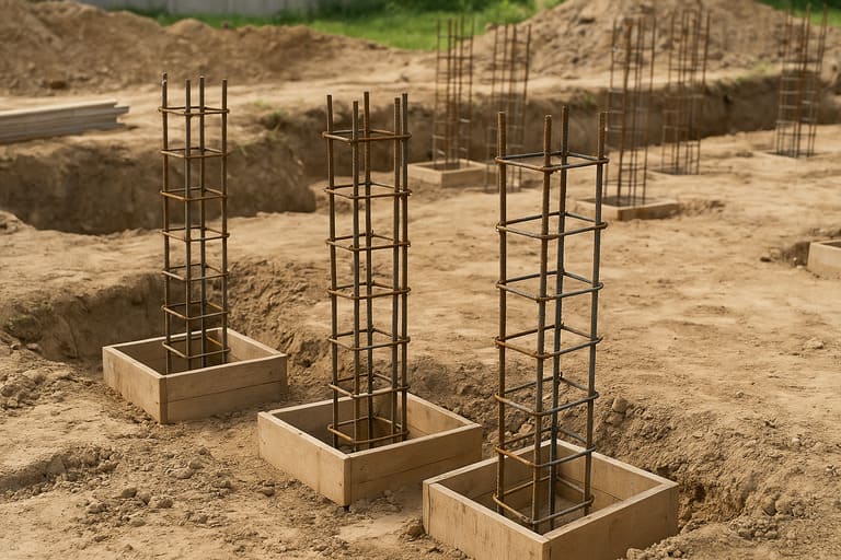 Армирование монолитного столбчатого фундамента